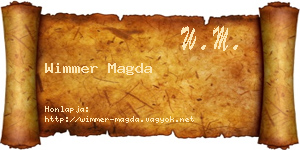 Wimmer Magda névjegykártya